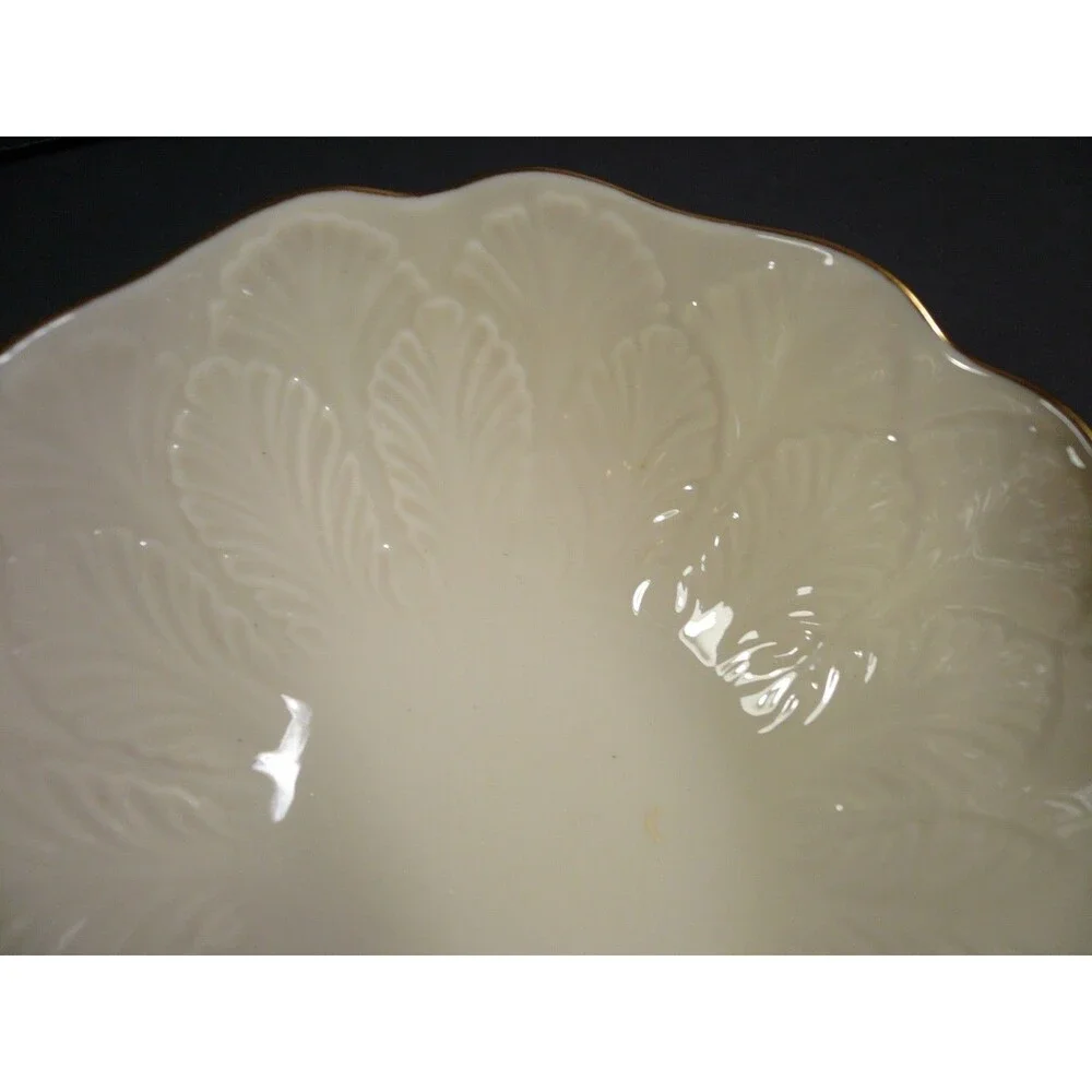 Small Lenox Beautiful Ivory Color Bowl Gold Rim Leaf Design 4 1/2